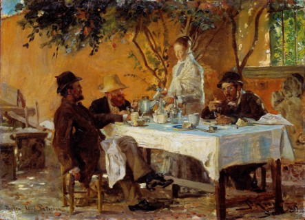 Breakfast in Sora. Artist: Krøyer, Peder Severin (1851-1909)