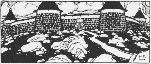 Illustration for the Poem ?Walls Of Cain? by Vyacheslav Ivanov. Adskaya Pochta (Hell's Mail) magazin Artist: Bilibin, Ivan Yakovlevich (1876-1942)
