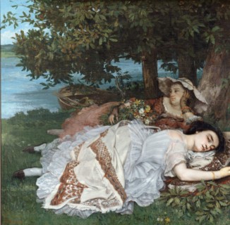 Young Ladies on the Bank of the Seine. Artist: Courbet, Gustave (1819-1877)
