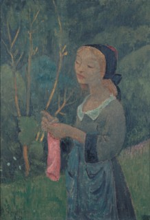 Girl with a Pink Stocking. Artist: Sérusier, Paul (1864-1927)