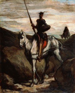 Don Quixote in the Mountains. Artist: Daumier, Honoré (1808-1879)