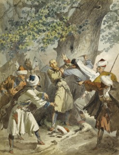 Hold up! (From the Series Scènes du Caucase). Artist: Zichy, Mihály (1827-1906)