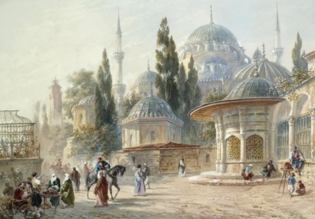 The Sehzade Mosque in Constantinople. Artist: Flandin, Eugène-Napoleon (1803-1876)