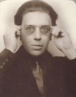 Andre Breton with glasses. Artist: Anonymous