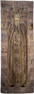 The Shroud of Saint Sergius of Radonezh, 1671. Artist: Workshop of Anna Ivanovna Stroganova