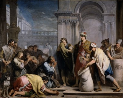 The Joseph's silver cup in Benjamin's sack, ca 1749. Artist: Amigoni, Jacopo (1675-1752)