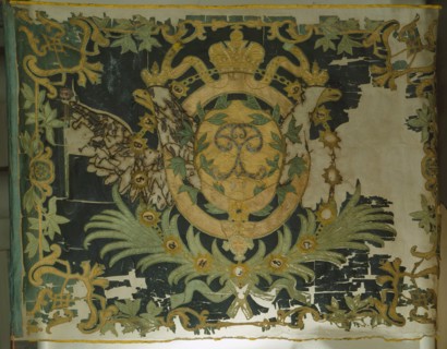 Saint George Flag of the Infantry Regiment, 1762. Artist: Flags, Banners and Standards