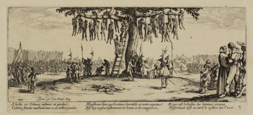 The Miseries of War, No. 11. The Hanging, 1633. Artist: Callot, Jacques (1592-1635)