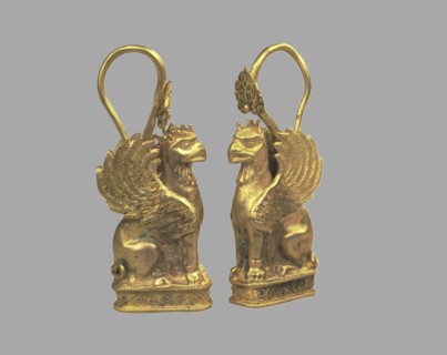 Earring in the Form of Griffin, 5th cen. BC. Artist: Scythian Art