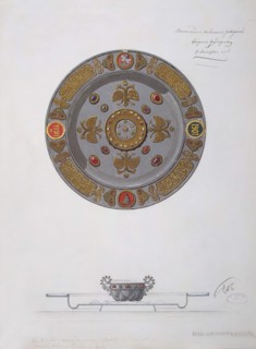 Desing of a Presentation Dish and a Salt Cellar, 1901. Artist: Russian Master, Factory Fabergé