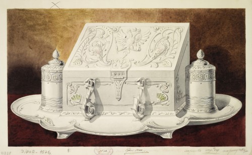 Design of an Inkstand Shaped like a Casket. (Series The Dowry of Grand Princess Maria Pavlovna), 1 Artist: Carl Edvard Bolin company