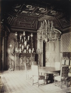 The Stroganov palace in Saint Petersburg. The dining room, 1860s. Artist: Bianchi, Giovanni (1812-1893)