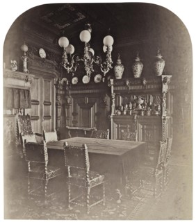 The House of Ivan Paskevich at the English Embankment in Petersburg. The dining room, 1860s. Artist: Bianchi, Giovanni (1812-1893)
