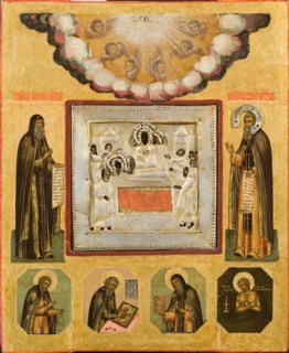 Venerable Anthony and Theodosius of the Caves, 17th century. Artist: Russian icon