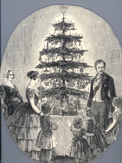 Christmas with Queen Victoria, Prince Albert, their children and Queen Victoria's mother, in 1848 (f Artist: Anonymous