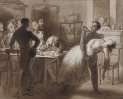 Illustration to the poem The Tambov Treasurer's Wife by M. Lermontov, 1862. Artist: Flavitski, Konstantin Dmitrievich (1830-1866)