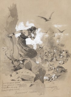 Illustration to the poem The Angel of Death by M. Lermontov, 1898. Artist: Kandaurov, Anton Ivanovich (1863-1930/36)