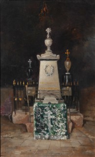 Lermontov's tombstone in Tarkhany, 1883. Artist: Mezentsov, A.S. (active 1880s)