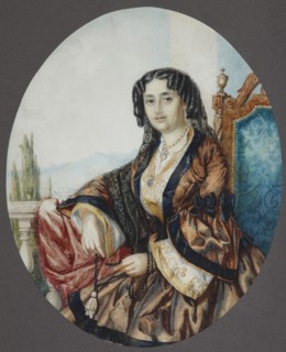 Portrait of Princess Nino Aleksandrovna Griboyedova (née Chavchavadze), 1856. Artist: Franken, Helene (active 1850s)