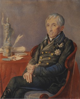 Portrait of Alexey Nikolayevich Olenin (1763-1843), 1820s. Artist: Olenin, Pyotr Alexeevich (1828-1855)