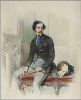 Portrait of Alexey Arkadyevich Stolypin (Mongo) (1816-1858), 1845. Artist: Hau (Gau), Vladimir Ivanovich (1816-1895)