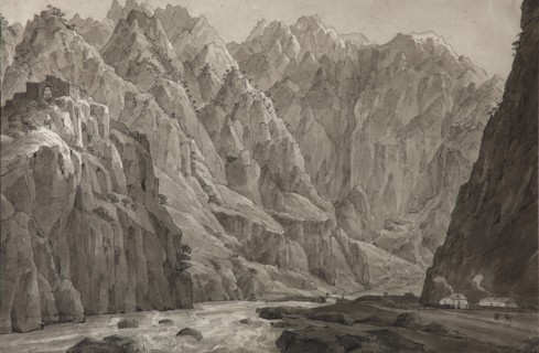 The Darial Gorge, 1830. Artist: Chernetsov, Nikanor Grigoryevich (1805-1879)