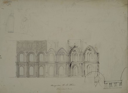 Design of the lateral wall of the Hall of the Order of St. George in the Grand Kremlin Palace, 1838. Artist: Benois, Nikolai Leontyevich (1813-1898)