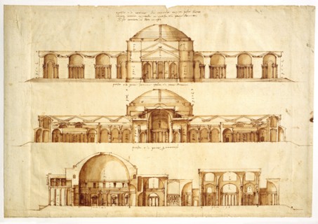 Reconstruction project of the Baths of Agrippa, Rome, c. 1550. Artist: Palladio, Andrea (1508-1580)