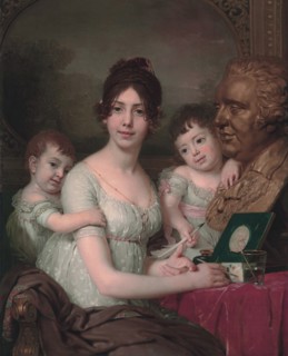 Portrait of Countess Liubov Ilyinichna Kusheleva, née Bezborodko (1783-1809) with children, 1803. Artist: Borovikovsky, Vladimir Lukich (1757-1825)