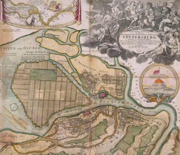 Map of Petersburg (Saint Petersburg master plan), ca. 1718-1719. Artist: Homann, Johann Baptist (1663-1724)