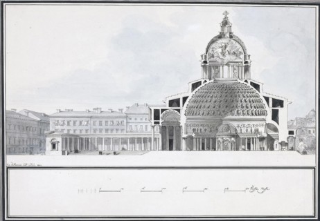The Kazan Cathedral in Saint Petersburg, 1800. Artist: Thomas de Thomon, Jean François (1754-1813)