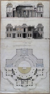 Pavilion Water palace (Chateau d'Eau) in Strelna, 1717. Artist: Le Blond, Jean-Baptiste Alexandre (1679-1719)