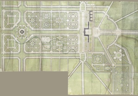 Design for the Strelna palace and park, 1717. Artist: Le Blond, Jean-Baptiste Alexandre (1679-1719)