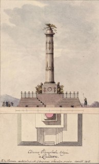 Design of the column commemorating centennial of the Battle of Poltava, 1805. Artist: Thomas de Thomon, Jean François (1754-1813)