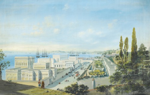 The Ciragan Palace in Constantinople. Artist: Bossoli, Carlo (1815-1884)