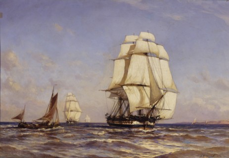 Russian Frigate Mercury, 1879. Artist: Beggrov, Alexander Karlovich (1841-1914)