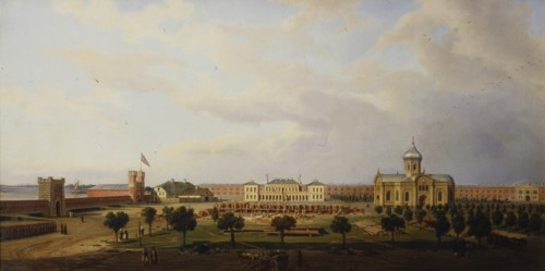 Interior view of the Ivangorod Fortress, 1846. Artist: Zaleski, Marcin (1796-1877)
