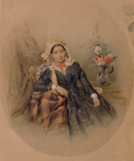 Portrait of Baroness Iuliania Ivanovna Klodt von Jürgensburg, 1845. Artist: Sokolov, Pyotr Fyodorovich (1791-1848)