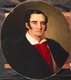 Portrait of the painterr Giuseppe Angiolo Artari (1792-1863), 1830s. Artist: Tropinin, Vasili Andreyevich (1776-1857)