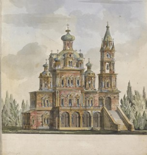 Project for the Church of the Dormition of the Theotokos at the Pokrovka Street in Moscow. Artist: Quarenghi, Giacomo Antonio Domenico (1744-1817)