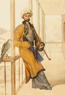 Caucasian traditional dress, 1840s. Artist: Gagarin, Grigori Grigorievich (1810-1893)