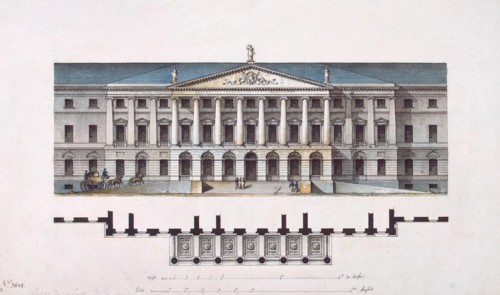 Project of Smolny Institute. The Main Facade and the Ground Floor Plan, 1806-1808. Artist: Quarenghi, Giacomo Antonio Domenico (1744-1817)
