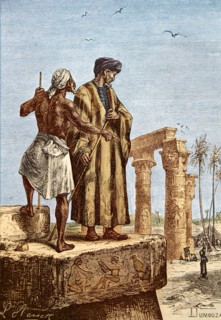 Ibn Battuta in Egypt, Mid of the 19th century. Artist: Dumouza, Paul (1812-?)