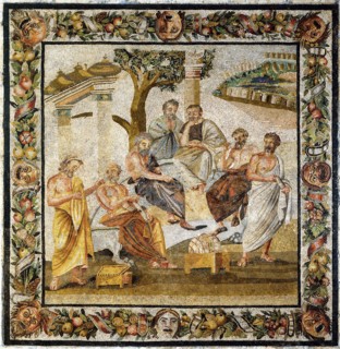 Platonic Academy. Mosaic from Pompeii, 1st century BC. Artist: Classical Antiquities