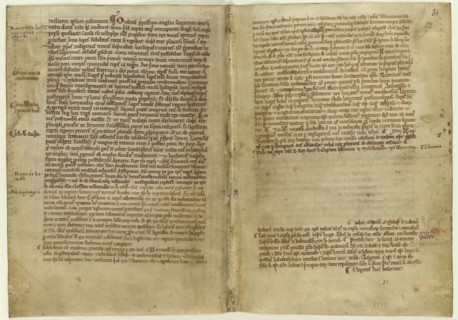 Verse account of Magna Carta in the Chronicle of Melrose Abbey, 1270s. Artist: Historical Document
