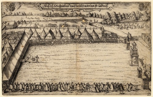 The Crossbow Archers in Munich, 1599. Artist: Mair, Alexander (1559-1617)
