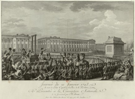 The Execution of Louis XVI in the Place de la Revolution on 21 January 1793, 1794. Artist: Helman, Isidore Stanislas (1743-1806/9)