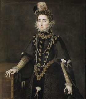 Portrait of the Infanta Catherine Michelle of Spain (1567-1597), 1584-1585. Artist: Sánchez Coello, Alonso (1531-1588)