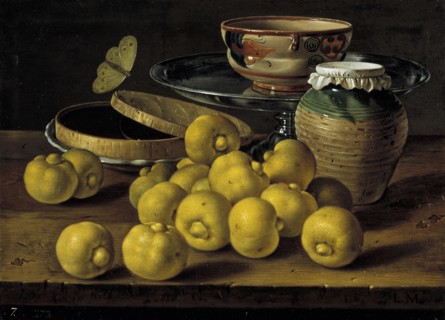 Still life with limes, jam pot and butterfly, Second Half of the 18th century. Artist: Meléndez, Luis Egidio (1716-1780)