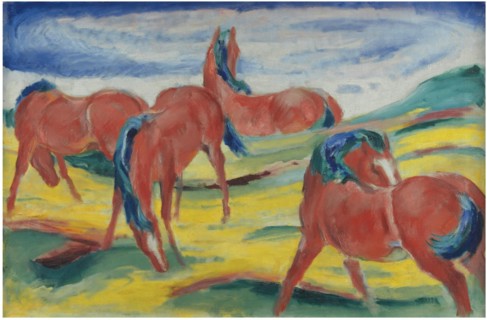 Grazing horses III, 1910. Artist: Marc, Franz (1880-1916)